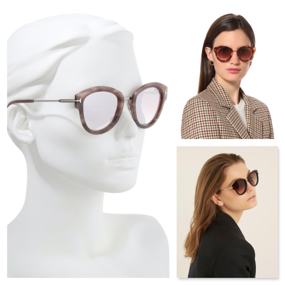 New TOM FORD Mia Rounded Havana Sunglasses - Picture 4 of 16
